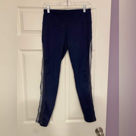 Victoria Sport Pants - Victoria Sport Knockout Tight in Classic Navy/Foil Mesh